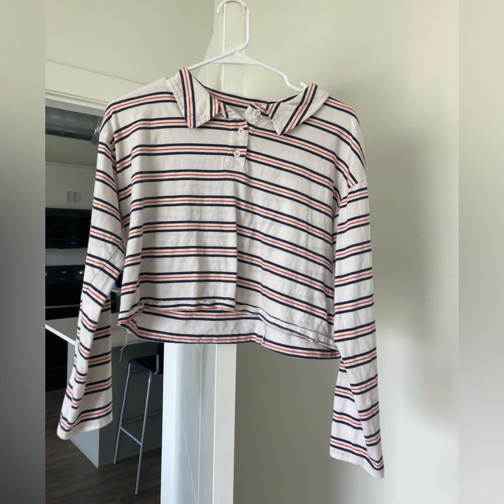Women’s Collared Cropped Cotton On Top